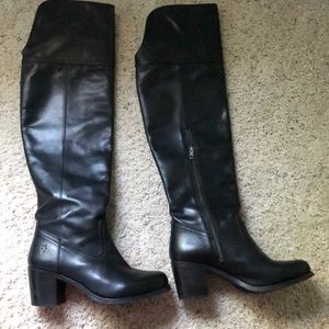 Frye Kendall otk leather black boots